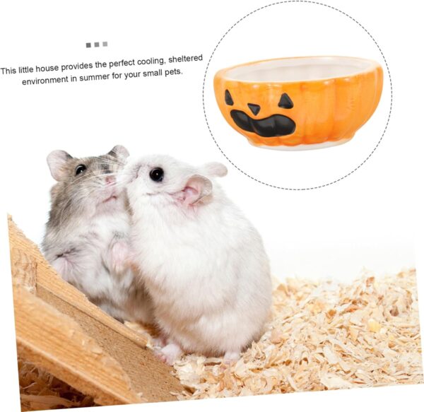 Hohopeti Guinea Pig Guinea Pig Hamster Food Plate Guinea Pig pet Accessories pet Feeder Hamster Water Bowl pet Supply Small Animal Feeding & Watering Supplies Food Rack Ceramics Pumpkin - Image 7