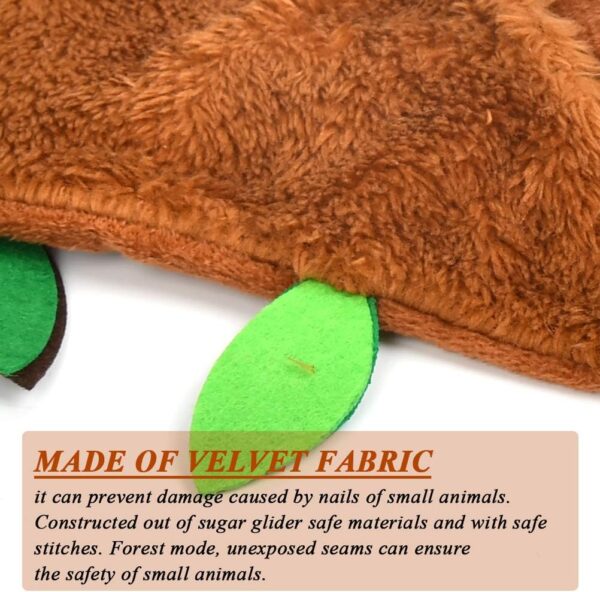 DODUOS Hamster Hammock 5Pcs Rat Bird Parrot Hanging Warm Bed House Cage Nest Accessories Forest Pattern Cage Toy Leaf Hanging Tunnel and Swing for Sugar Glider Squirrel Hamster Playing Sleeping - Image 4