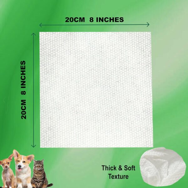 Pet Guru® Dogs & Cats 100% Plastic Free Biodegradable Multi-Purpose Cleaning Pet Wipes Fiber Plant Based Alcohal Free Pet Wipes (100 Wipes, Unscented) - Image 5