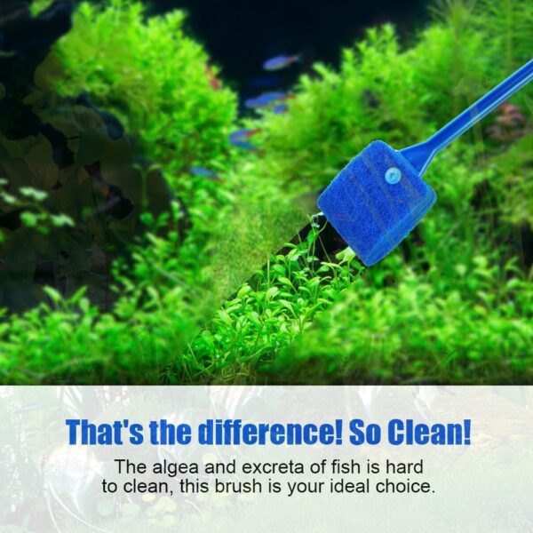 flintronic 2PCS Aquarium Fish Tank Cleaning Sponge Brush, Double Sided Fish Tank Aquarium Cleaning Sponge, Reusable Scrubbing Brush, Total 40CM Long Cleaning Brush For Tank - Image 6