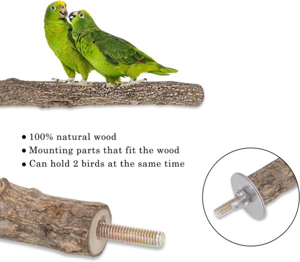 Geboor 5Pcs Wood Bird Perch Parrot Perches for Cage Stand Set Parrot Stand Branches Fork Perch Rod Stand for Small Parakeets Budgies Cockatiels Conure Lovebirds - Image 3