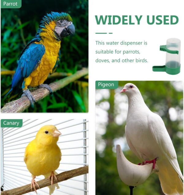 VILLCASE 10pcs Bird Water Feeder, Automatic Bird Water Dispenser, Bird Cage Feeder and Drinker Set Bird Water Bowls Hanging in Cage Accessories for Parrots Budgie Lovebirds - Image 4