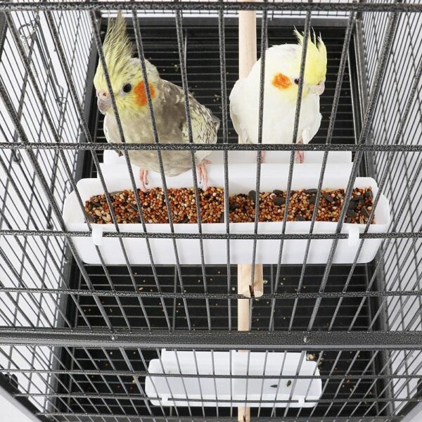 Yaheetech 132cm Large Parrot Bird Cage for Cockatiel Lovebird Durable Frame With Perch Stand and Wheels Black - Image 5
