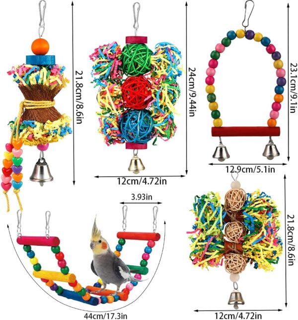 Bird Parakeet Toys Foraging Shredding Toys Parrot Cage Accessories Hanging Toys Bird Swing Bird Ladder for Parrots Lovebird Cockatiel Conure - Image 5