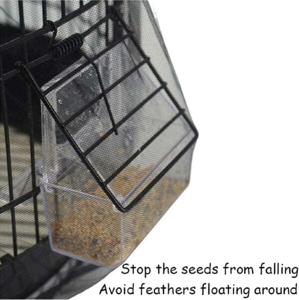 RSYHVG Bird Cage Net Cover Bird Cage Seed Catcher Skirt Stretchy Bird Seed Catcher Bird Cage Ventilate Dustproof Cover (White) - Image 5
