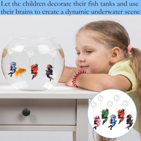 TRJROG 5Pcs Betta Fish Accessories, Fish Tank Decorations Fish Tank Accessories Fish Tank Aquarium Ornaments, Lovely Diver with Wire and Ball for All Aquariums and Fish Tanks Accessories. - Image 5