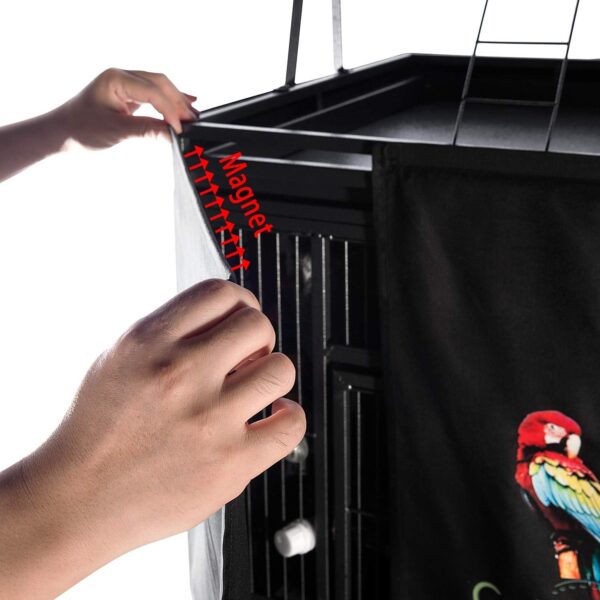 Colorday Good Night Bird Cage Cover for Large Bird Cage with Play Top (61", Black) - Image 5