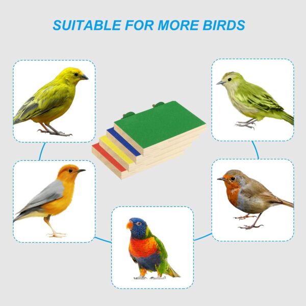 PATIKIL Bird Perch Stand Platform, Parrot Stand Platform Playground Paw Grinding Clean for Parakeet Cockatiel Cage Accessory, Yellow - Image 6