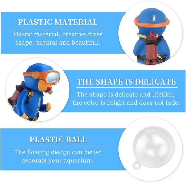FuninCrea Mini Aquarium Decorations, Lovely Diver Resin Fish Tank Decorations Floating Diver Landscape Ornament for Home Office Aquarium Accessories (Style-A) - Image 2