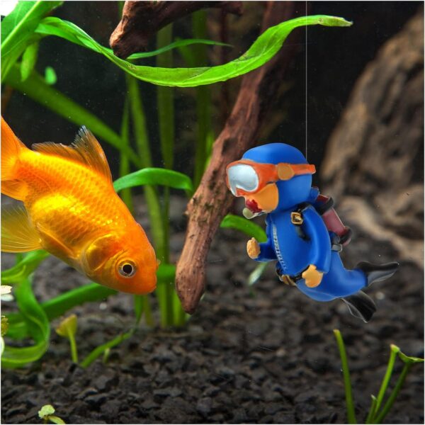 FuninCrea Mini Aquarium Decorations, Lovely Diver Resin Fish Tank Decorations Floating Diver Landscape Ornament for Home Office Aquarium Accessories (Style-A) - Image 5