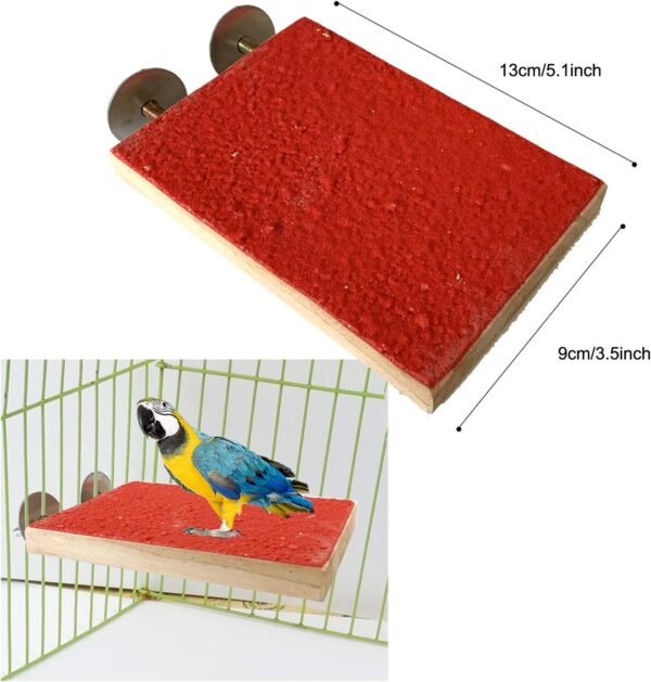 QUOZUO 8pcs Bird Cages Accessories, Colorful Bird Perch Stand Platform, Wooden Ladders Hammock, Swings Bird Parrot Toys with Bells for Small and Medium Birds - Image 4