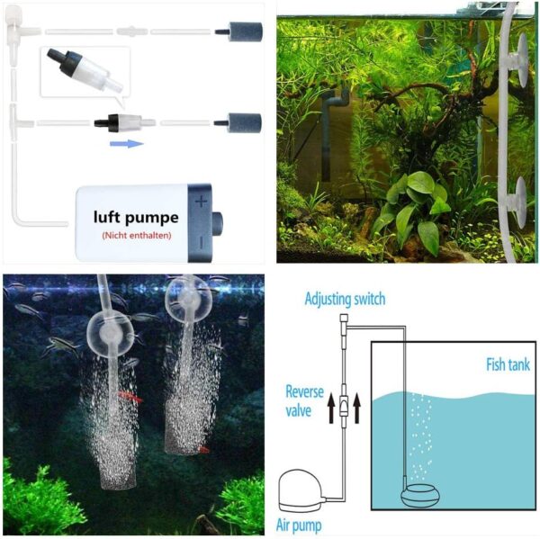 31 Pcs Air Pump Accessories for Fish Tank, 5M Airline Tubing, 3 Air Stone Cylinder, 3 Check Valves, 15 Airline Tube Holders/Clamps, 3 Aquarium Air Valve, 6 Connectors for Aquarium Pump and Hydroponics - Image 6