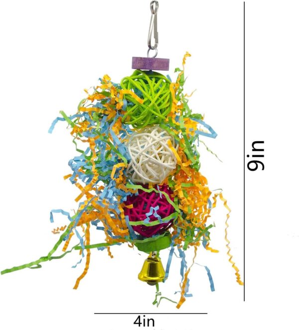 DTnewsun Bird Chewing Toys Foraging Shredder Toy Parrot Cage Shredder Toy Bird Loofah Toys Foraging Hanging Toy for Cockatiel Conure African Grey Parrot (Bird toy) (Bird toy) - Image 3