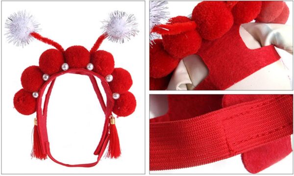 Christmas Pet Chinese Headband Cute Chinese Headband For Dogs Dress Up Supplies Carnivals Pet Hairband Pet Hat For Pet Hat For Small Animal Pet Hat For Dogs Christmas - Image 8