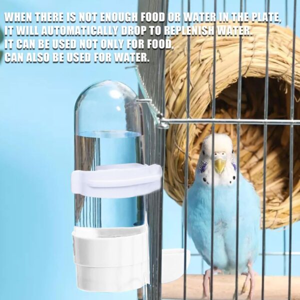 Bird Feeder Bird Water Feeder,2PCS Automatic Bird Water Dispenser for Cage,Bird Water Bottle Drinker Food Seed Dispenser Cage Accessories for Parrots Budgie Lovebirds Parakeet Cockatiel,90ML - Image 5