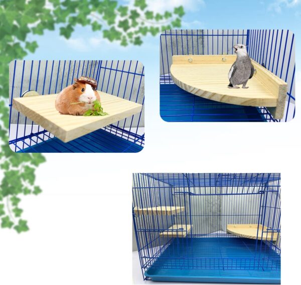 3PCS Bird Platform Perch Stand, Natural Wood Budgie Parrot Toys and Accessories for Cage for Chinchilla Mouse Rat Dwarf Hamster - Box Packaging - Image 7