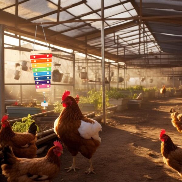 MEISH Chicken Xylophone Toy Suspensible Wood Musical Toy Bird Chewing Toys Bird Cage Pecking Toy Accessories for Chicken Bird - Image 2