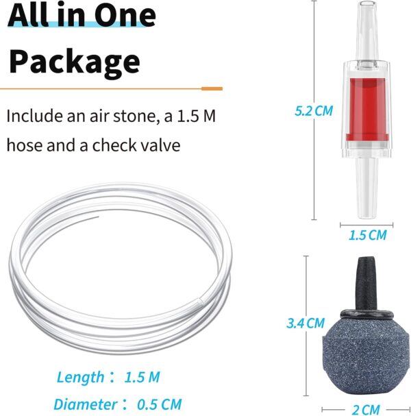 Uncilife Aquarium 1.8 L/min Air Pump Air Control Valve Airline Tubing and Check Valve Accessories for Small Fish Tank of 20-75L - Image 3