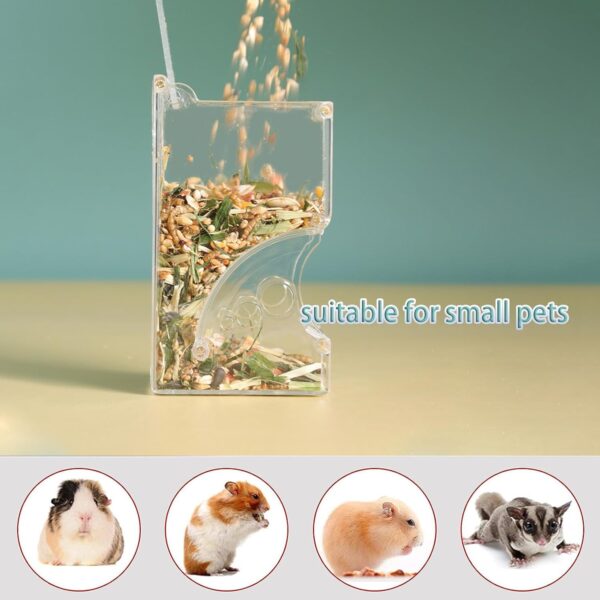 BenePoint Automatic Hamster Feeder, Clear Acrylic Automatic Pet Feeder Pet Food Dispenser, Hamster Food Bowl Guinea Pig Food Dispenser for Small Animal Feeding & Watering Supplies (S) - Image 6