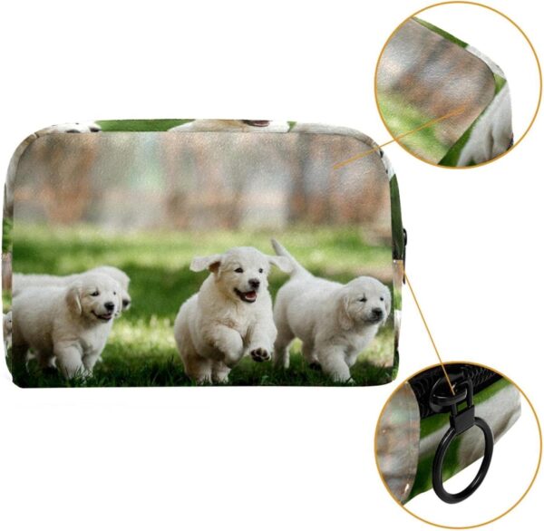 Dog Pet Puppy Print Travel Cosmetic Bag for Women and Girls, Small Makeup Bag Zipper Pouch Toiletry Organizer - Image 3