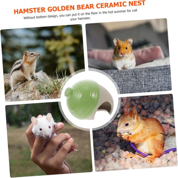 Yardwe Hamster Ceramic Nest Hamster Sleeping Bed Chinchilla Squirrel Nest Small Animals Summer Nest Hamster Nest Small Animals Hideout Hut Ceramic Hamster Hide Toy Summer Pet Supply - Image 7