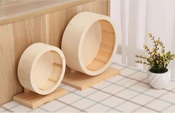 OMEM Small Animals Exercise Wheels Supplies Ultra-quiet Hamster Exercise Wheels Handmade wood toys - Image 6