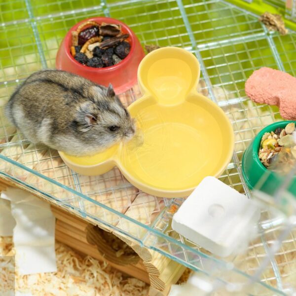 LuckyOpt Hamster Food Bowl, Cute Mouse Shape Ceramic Hamster Water Bowl Easy to Clean, Guinea Pig Bowl Feeding Dish for Small Animals, Hedgehog, Squirrels, Rodents, Sugar Glider (Yellow) - Image 5