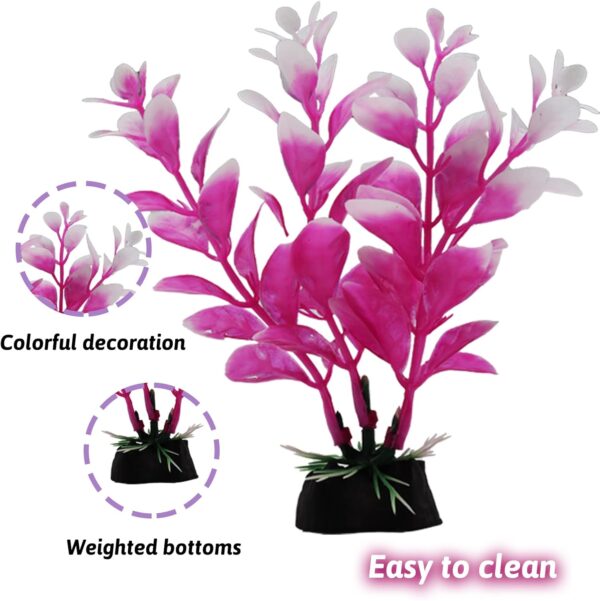 QUOZUO 25pcs Aquarium Decorations Plants with Rockery View, Aquarium Decor Plastic Plants and Rock Cave Hideout Ornaments, Fish Tank Accessories Plants for aquariums - Image 5