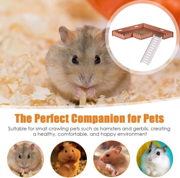 Fowybe Hamster Stand Platform - Safe PVC Play Gym with Ladder,Pet Supplies Small Animal Habitat Decor for Hamsters, Hedgehogs, Squirrels, Gerbils, Chinchillas, Parrots, Chipmunks - Image 3