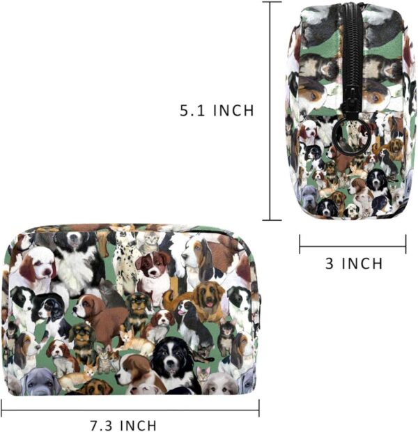 Cosmetic Bags for Women, Makeup Bag Travel Toiletry Bag Accessories Organizer, Pet Animal Many Dogs - Image 2