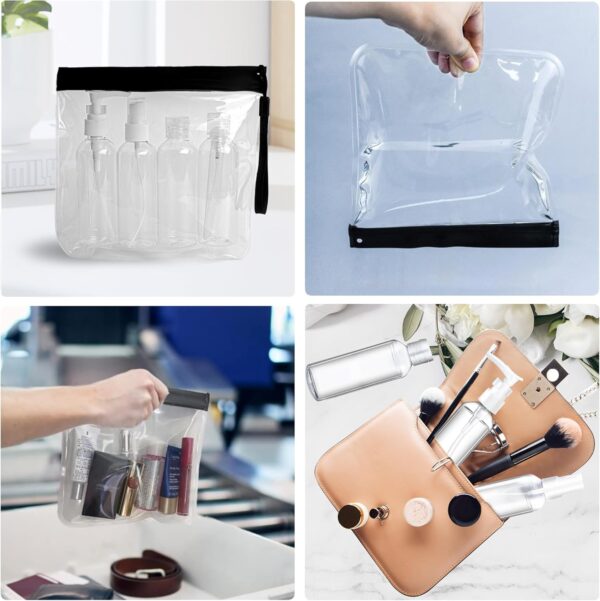 Roosea 11 Pcs Travel Bottles for Toiletries 100ml Travel Containers for Toiletries Clear Travel Bottles Set Refillable Empty Cosmetic Bottles for Travel Makeup with Labels and Storage Bag - Image 6