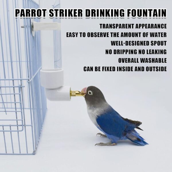 Bird Water Feeder,1PC Automatic Parrot Water Dispenser Bird Water Bottle with Cleaning Brush,Bird Cage Accessories Bird Drinker Bowl Fountain for Parrot Budgie Lovebirds Cockatiel Parakeet,130ML - Image 6