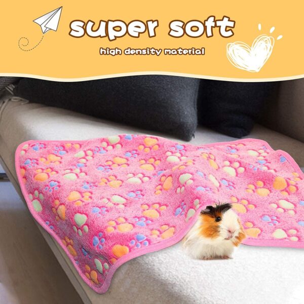 HYLYUN Guinea Pig Blanket, 3 Pack Small Animal Soft Warm Pet Fleece Blankets Sleep Mat Pad Cover Flannel Throw for Hamster Guinea Pig Rabbit Dog Cat Chinchilla Hedgehog - Image 5