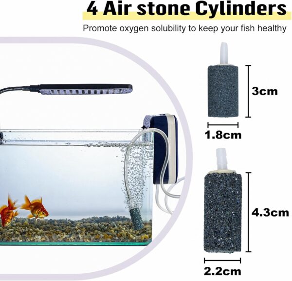 48 Piece Air Pump Accessories Aquarium Accessories incl. 6M Transparent Silicone Hose Oxygen Stone Check Valves Suction Cups Regulator Valve and Y/T/L/I Shape Connector Standard Aquarium Accessories - Image 4
