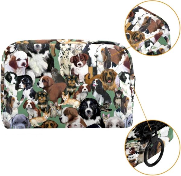 Cosmetic Bags for Women, Makeup Bag Travel Toiletry Bag Accessories Organizer, Pet Animal Many Dogs - Image 3