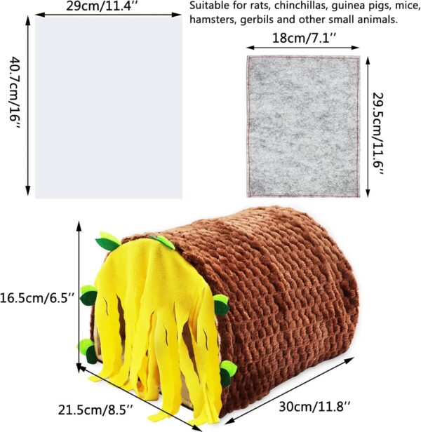 Hioph Guinea Pig House, Small Animal Hideout Tunnel, Hamster Tent Tube Cage, Pet Playing Sleeping Resting Hideaway Nest Bed Cozy Ventilation Habitats Hidey Hut - Image 7