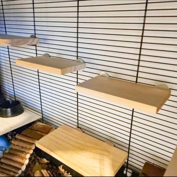 3 Pcs Bird Wooden Platform, Support Corner Platform Bird Cage Accessories Stand Climbing Platform for Small Animal - Image 6
