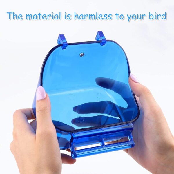 Bird Bath for Cage Bird Bath Box Bird Bath Tub Bird Box Parrot Bath Tub Shower Box Bird Cage Accessory Supplies for Little Bird Canary Budgerigar Parrots Crested Myna Cockatiel Lovebird Blue (blue) - Image 5