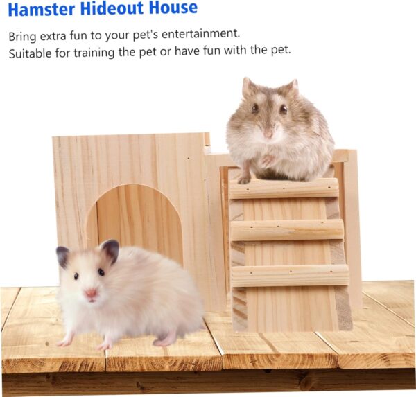 Yardwe Hideout House Nest Decorative Pet Nest Pet Supply Wooden Nest Sleep Nest Small Animals Cage Hideaway Nests Wooden House - Image 9