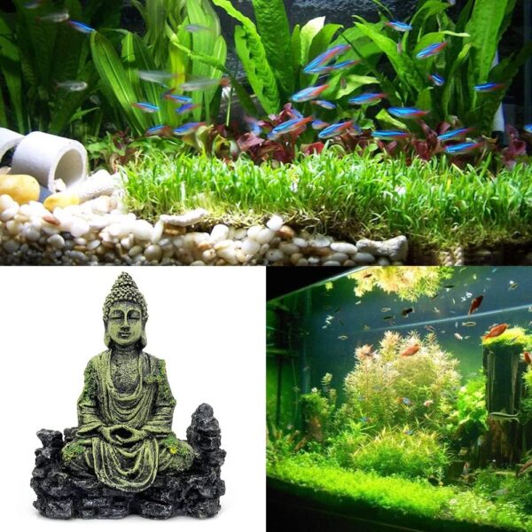 NA Resin Ancient Imitation Buddha Statue Fish Tank Decoration Accessories Aquarium Buddha Statue Decorations for Fish Tank Decor - Image 5