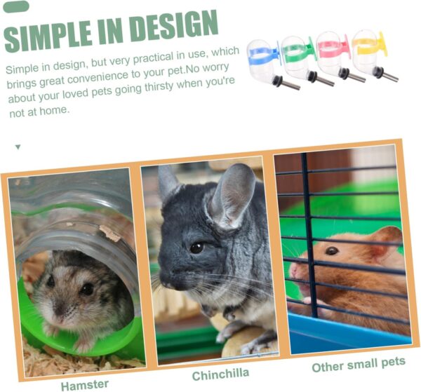 COSMEVIVI 4pcs Hamster Drinking Fountain Small Pet Supplies Small Water Bottle Pet Cage Feeder Hamster Supplies Pet Water Feeder Hanging Water Dispenser Guinea Pig Water Bottle - Image 9