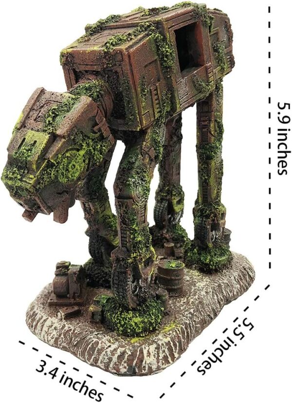 SLOCME Aquarium At-At Imperial Walker All Terrain Armored Transport Decorations - Fish Tank Resin Robot Betta Fish Hide Cave Ornament - Image 4