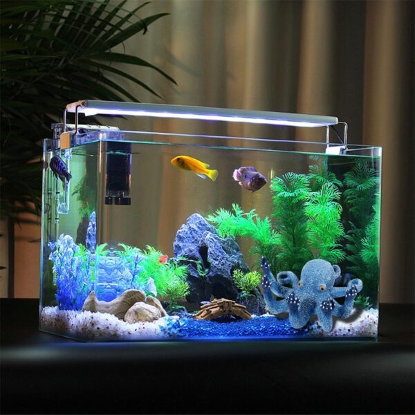 Voyyphixa Octopus Aquarium Decorations Glow Fish Tank Decorations Aquarium Accessories for All Kinds of Fish and Aquatic Pets Resin Decorative Octopus Sculpture Garden Decor Ornaments (Blue Octopus) - Image 5