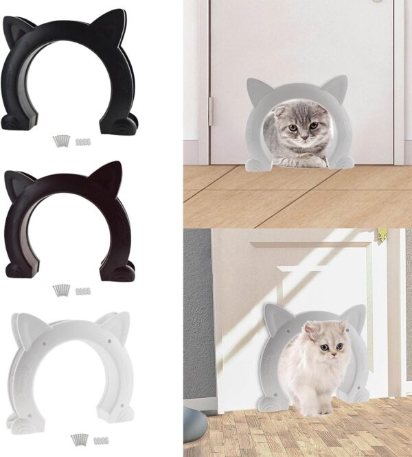 Shape Dog Cat Kitten Door Security Hole Door Animal Small Pet Cat Dog Gate Door Pet Supplies - Image 2