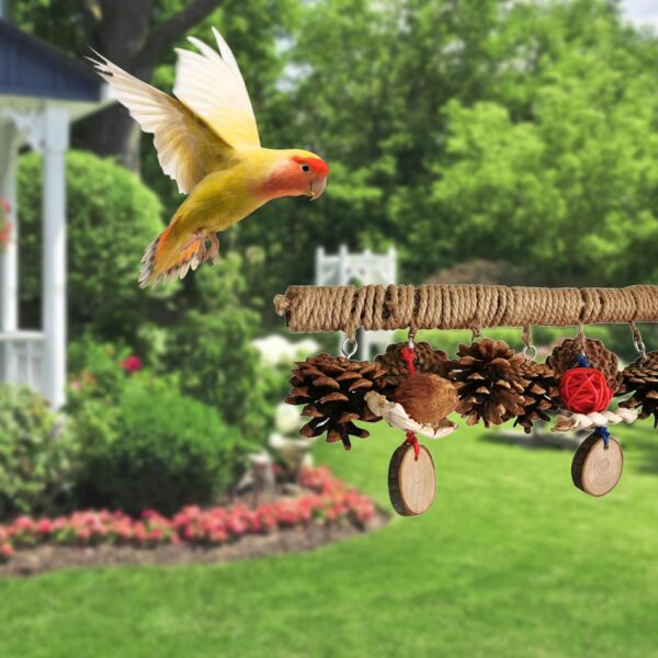 Bird Perch Stand Perches for Bird Cages,Bird Cage Parrot Toys Natural Wood Bird Perch Stand,Bird Cage Accessories for Parrots for Cockatiels, Small Birds - Image 4
