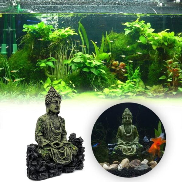 NA Resin Ancient Imitation Buddha Statue Fish Tank Decoration Accessories Aquarium Buddha Statue Decorations for Fish Tank Decor - Image 7