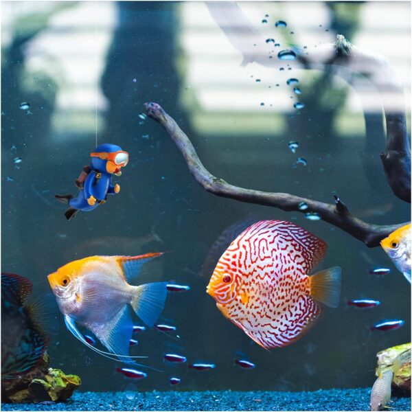 FuninCrea Mini Aquarium Decorations, Lovely Diver Resin Fish Tank Decorations Floating Diver Landscape Ornament for Home Office Aquarium Accessories (Style-A) - Image 4