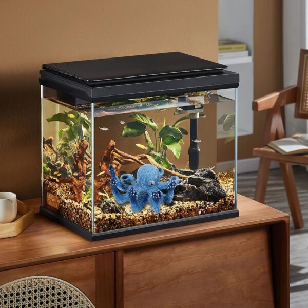 Voyyphixa Octopus Aquarium Decorations Glow Fish Tank Decorations Aquarium Accessories for All Kinds of Fish and Aquatic Pets Resin Decorative Octopus Sculpture Garden Decor Ornaments (Blue Octopus) - Image 6