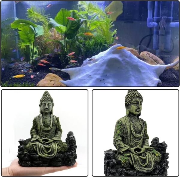 NA Resin Ancient Imitation Buddha Statue Fish Tank Decoration Accessories Aquarium Buddha Statue Decorations for Fish Tank Decor - Image 6