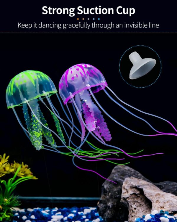 Uniclife 6 Pcs Glowing Jellyfish Ornament Decoration for Aquarium Fish Tank - Image 7